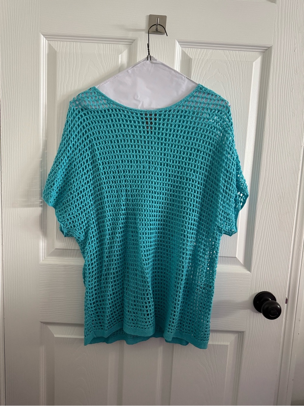 Chico's Turquoise Open-Knit Top